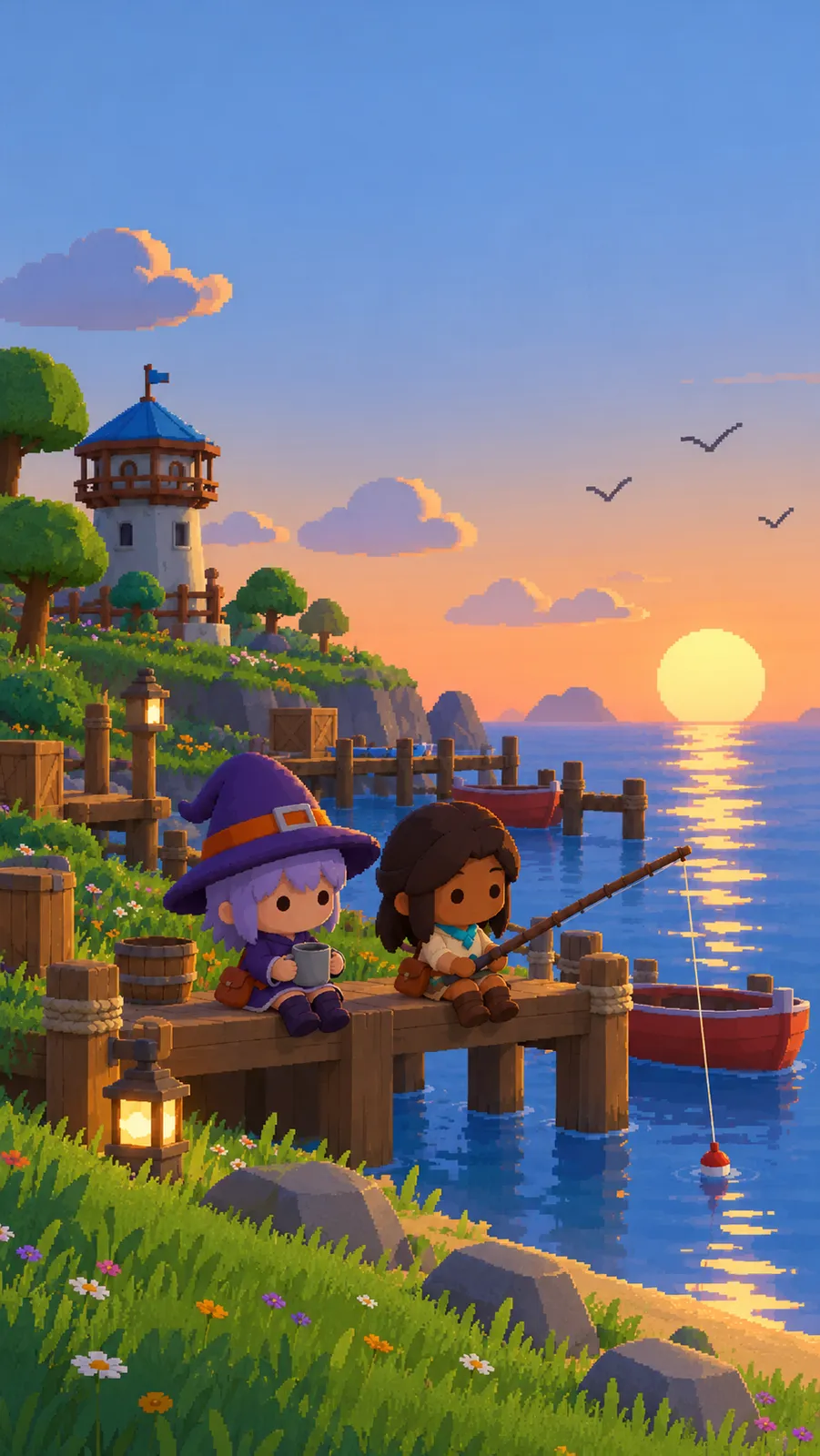 Fishing off the shore